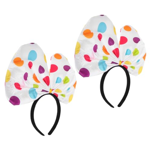 Healvian 2stücke Clown-stirnband Mit Schleife Bunter Kopfschmuck Haarband Für Karneval Halloween Cosplay Party Kostümzubehör Leicht Und Bequem Tragbar von Healvian