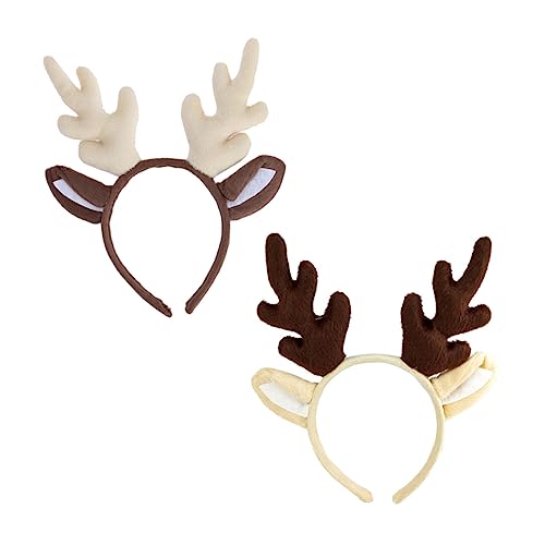 Healvian 2stücke Antler Haarreifen Für Weihnachten Lustige Geweih Haarschmuck Für Xmas-feiern Kostüme Fotorequisiten Und Partys Milchweiß Kaffee von Healvian