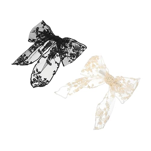 Healvian 2 Stück Mode Haarschleifen Aus Spitze Haarspangen Für Damen Stilvolle Haarklammern in Schwarz Und Weiß Anmutige Haaraccessoires Für Altersgruppen Für Besondere Anlässe Und Healvian 2 Stück Mode Haarschleifen Aus Spitze Haarspangen Für Damen Stilvolle Haarklammern in Schwarz Und Weiß Anmutige Haaraccessoires Für Altersgruppen Für Besondere Anlässe Und von Healvian