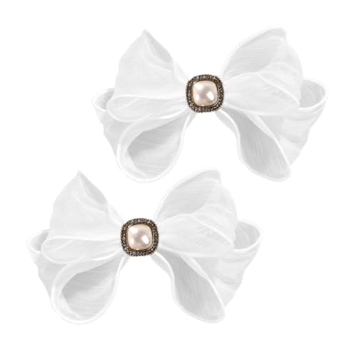 Healvian 2stücke Elegante Haarspangen Mit Schleife Für Damen Hochzeits-haaraccessoires Weiß Für Braut Und Brautjungfern Für Spezielle Anlässe Oder Alltag von Healvian