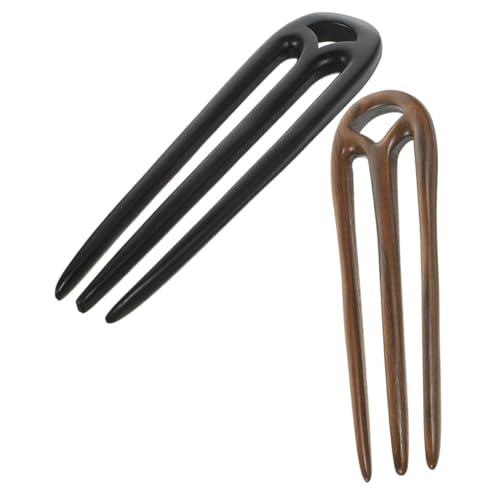 Healvian 2stücke U-förmige Haarnadeln Aus Holz Dreizack Haarnadeln Für Hochsteckfrisuren Chinesische Holzhaarnadeln Für Frauen Vintage Haarschmuck Für Elegante Frisuren von Healvian