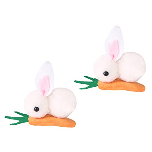 Healvian 2 Stück Plüsch Hase Haarspangen Für Kinder Schnapp Haarclips Mit Karotte Niedlicher Haarschmuck Für Mädchen Ostern Haarschmuck Zubehör von Healvian