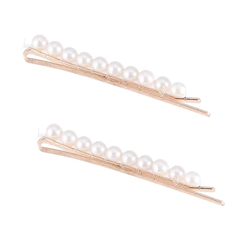 Healvian 2stücke Goldene Haarspangen Mit Perlen Lange Damenhaarspangen Bobby Pins Für Frauen Und Mädchen Haarnadeln Zum Von Haar von Healvian
