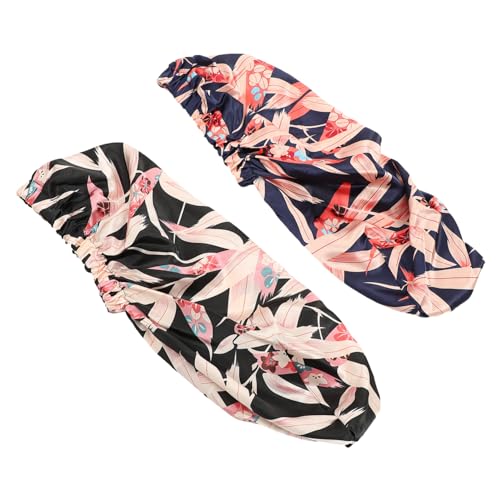 Healvian 2stücke Satin Schlafmütze Für Lange Atmungsaktive Haarschutzkappen Für Damen Schlafen Und Schwimmen Mit Verstellbarem Design Zwei Farben von Healvian