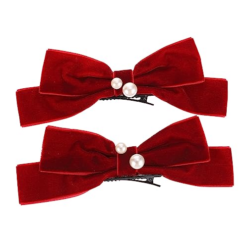 Healvian Haarschmuck Für Damen 2 Stück Samt-haarschleifen Haarschleifen-clip Stilvolle Haardekorationen Für Mädchen Haarspangen von Healvian