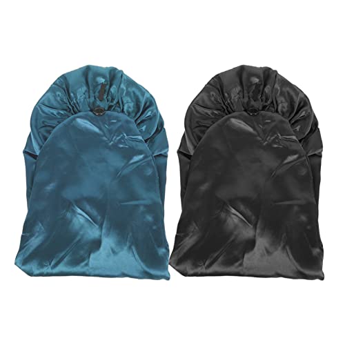 Healvian 2stücke Satinhaube Für Damen Aus Satin Bequem Und Langlebig Zum Schlafen Waschen Des Gesichts Und Schminken Mit Gummiband Schützt Haar Und Kissenbezug von Healvian