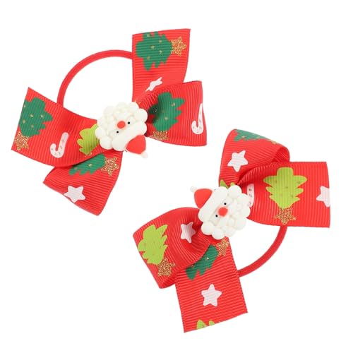 Healvian 2St Weihnachts haars eile goldene Haarspangen Weihnachtshaarnadeln Gummibänder Stifte Plüsch haarspange weihnachten weihnachtshaarspangen Haargummis für Frauen Haarband Stoff rot von Healvian