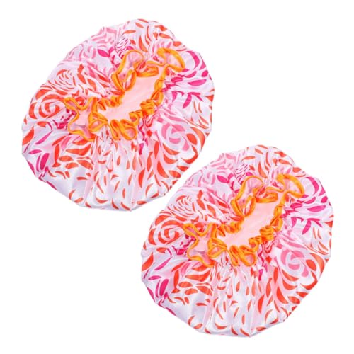 Healvian 2stücke Duschhaube Für Damen Satin Duschhaube Wiederverwendbar Extra Groß Für Langes Haar Bequeme Doppellagige Zum Baden von Healvian