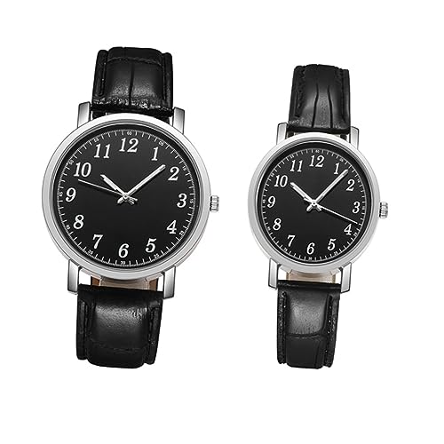 Healvian 2Stücke Armbanduhr Herren Damen Uhr Mit Schickem Design Schwarze Zifferblätter Schwarze Bänder Mode Healvian 2Stücke Armbanduhr Herren Damen Uhr Mit Schickem Design Schwarze Zifferblätter Schwarze Bänder Mode von Healvian