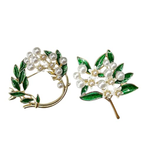 Healvian 2Stücke Broschen im Blumenstrauß Design mit Perlen für Damen Anstecknadel für Hochzeit Bankett Formale Anlässe Vielseitig Einsetzbar von Healvian