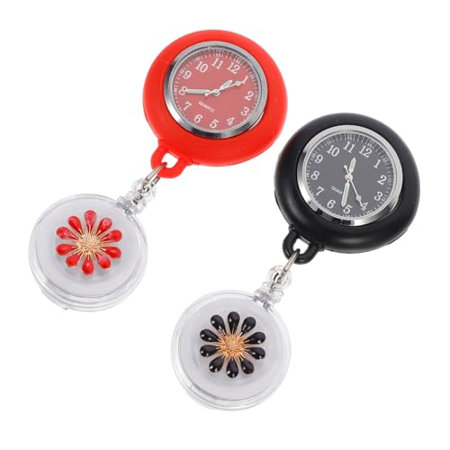 Healvian 2stücke Krankenschwester Einziehbare Taschenuhr Mit Clip Hängeuhr Pflegeuhr Fob Uhr Für Berufstätige Leicht Zu Tragen Und Praktisch von Healvian