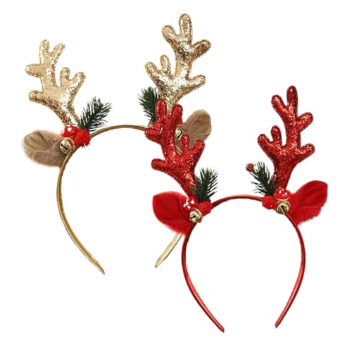 Healvian 2stücke Rentier Geweih Stirnband Weihnachten Haarverschluss Mit Gefälschten Beeren Für Party Cosplay Und Weihnachtsdekoration von Healvian
