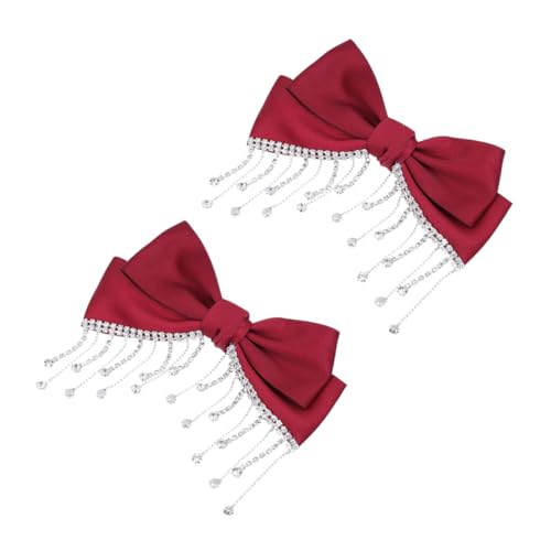 Healvian 2stücke Pack Schöne Schleifen Haarnadel Ethnic Stil Haarspange Zarte Rote Schleife Alligator Clip von Healvian