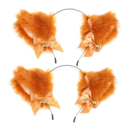 Healvian 2Stücke Katzenohren Haarreif Weiches Stirnband für Damen Zubehör für Cosplay Halloween Partys Modisches Tier Haarzubehör mit Einzigartigem Design von Healvian