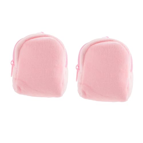 Healvian 2stücke Süße Plüsch Geldbörse Für Kleine Mädchen Kleine Plüschtasche Mit Schlüsselanhänger Tragbare Plüsch-geldbörse Praktisch Für Münzen Und Kleingeld von Healvian