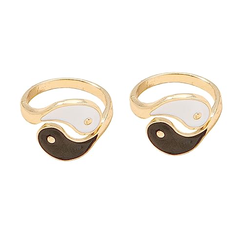 Healvian 2Stücke Kreative Yin Yang Trigramm Fingerring Legierung Öffnung Einstellbar Retro Design Festival Ringe Für Damen Herren Goldfarben Healvian 2Stücke Kreative Yin Yang Trigramm Fingerring Legierung Öffnung Einstellbar Retro Design Festival Ringe Für Damen Herren Goldfarben von Healvian
