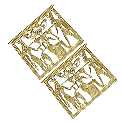 Healvian 2Stücke Retro Ägyptischer Tempel Brustnadel Brosche Dekorative Accessoires für Kleidung Glänzende Oberfläche Hochwertiges Legierungsmaterial Tragbar von Healvian