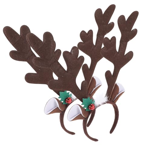 Healvian Haarband Damen 2er Set Geweih Haarreif Für Weihnachten Niedliches Rentier Stirnband Multifunktionales Haarschmuck Accessoire Für Festliche Kostüme Und Partys Haarschmuck Stirnband Halloween von Healvian