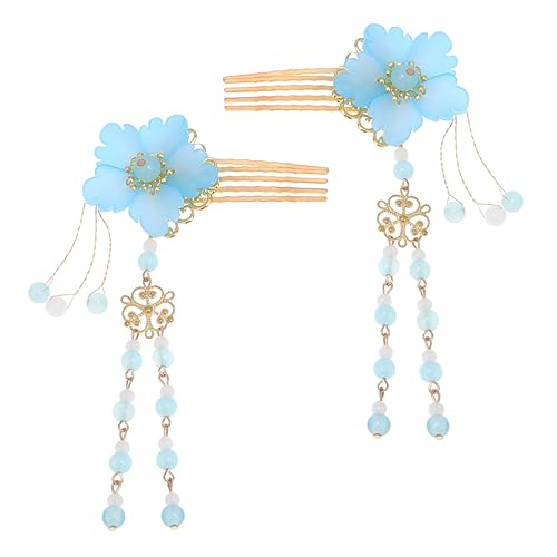 Healvian 2er Set Handgefertigte Hanfu Haarnadeln Mit Quasten Klassischer Haarzubehör Für Frauen Charmante Kopfdekoration Im Chinesischen Stil Blumen Design Elegante Haarclips Für von Healvian