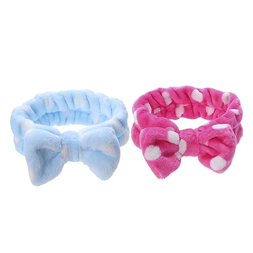 Healvian 2er Set Make up Stirnbänder Mit Großem Schleifen Design Für Frauen Und ädchen Flauschige Fleece Stirnbänder Für Gesichtspflege Dusche Und Make up Anwendungen Rosé Und von Healvian