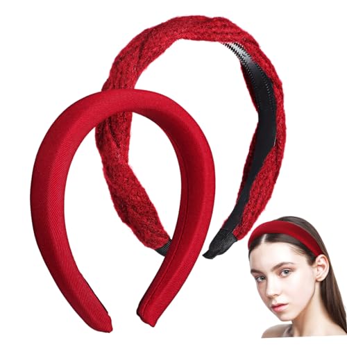 Healvian 2stücke Retro Stirnband Gezahntes Samtstirnband Für Teenager Und Frauen Breit Rutschfest Party Abschlussball Haar Zubehör Kopf Gesicht Mode Stil Elegant Süß Polster Band Jahr von Healvian