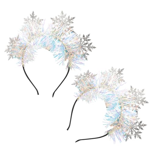 Healvian 2er Set Weihnachts Schneeflocken Haarreif Festlicher Kopfschmuck Für Weihnachten Party Haarband Glänzendes Zubehör Für Xmas Feiern Und Festliche Anlässe von Healvian