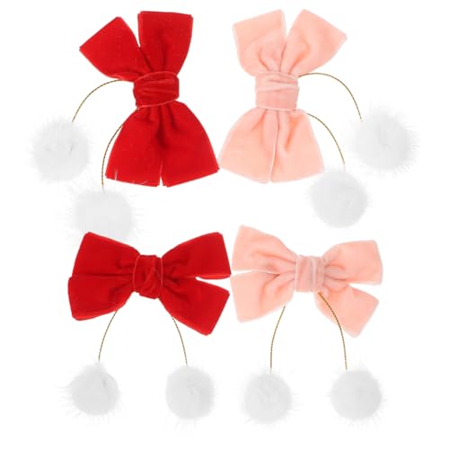 Healvian 2paare Weihnachts-haarspangen Mit Furry- Und Schleifen Praktische Haarschmuck Für Mädchen Für Hochzeiten Geburtstage Und Festliche Anlässe von Healvian