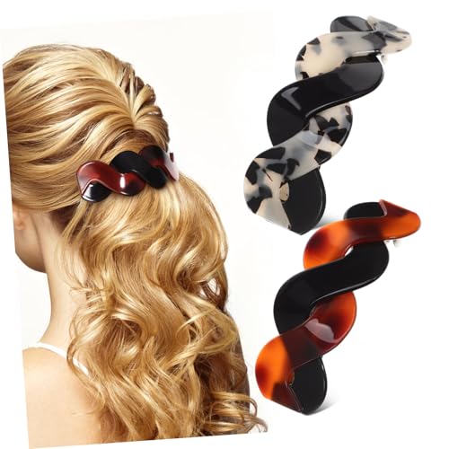Healvian 2stücke Druckknopf-haarspangen Große Flache Haarspangen Halb Halb Runter Für Damen Und Mädchen Haarschmuck Aus Leicht Und Langlebig von Healvian