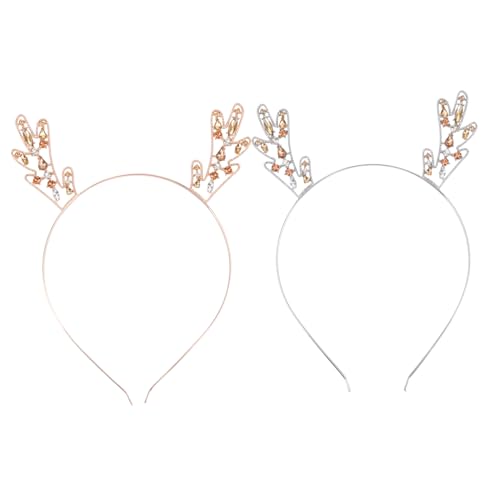Healvian 2stücke Weihnachten Rentier Geweih Stirnband Mit Strass Haar Zubehör Leicht Und Angenehm Zu Tragen Als Für Verschiedene Anlässe von Healvian