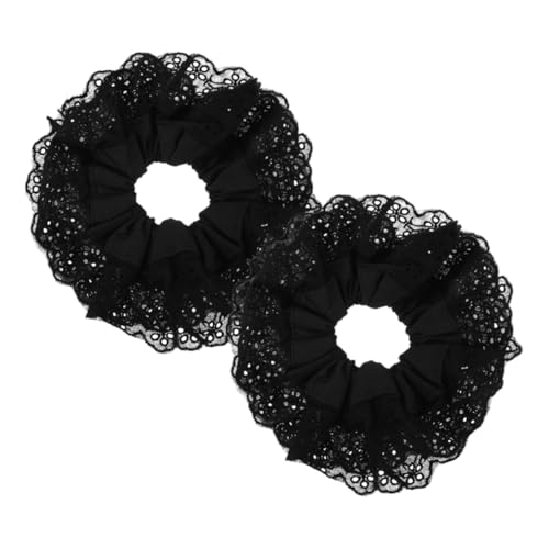 Healvian 2stücke Elastische Haargummis Aus Spitzenmaterial Große Dekorative Scrunchies Für Frauen Und Mädchen Schonende Haarhalter Für Dickes Haar Für Besondere Anlässe von Healvian