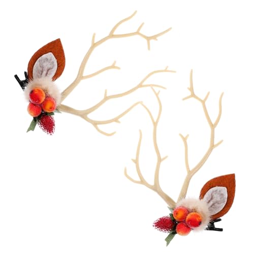 Healvian 2stücke Geweih Haarspangen Nette Haarnadeln Kleine Mädchen Weihnachten Haar Zubehör Accessoires Für Frisuren Dekoration von Healvian