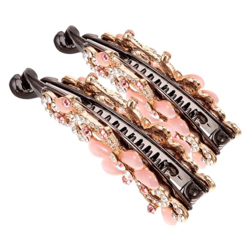Healvian 2stücke Bananen-haarspangen Mit Strasssteinen Haarschmuck Für Damen Haar-accessoires Für Verschiedene Frisuren Strapazierfähigem Material Healvian 2stücke Bananen-haarspangen Mit Strasssteinen Haarschmuck Für Damen Haar-accessoires Für Verschiedene Frisuren Strapazierfähigem Material von Healvian