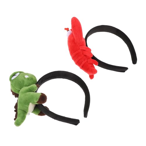 Healvian 2st Hummer-stirnband-kopfschnalle Kopfschmuck Led-kerzen Flackern Dekoration Dekoration Platte Halter Schmilzt Inhaber Logo-dekoration Luftkanaldekoration Abs Nieten Rot Stoff von Healvian