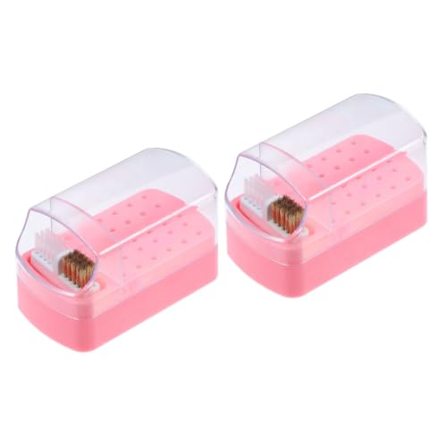 Healvian 2st Kopfbox Für Nagellack Maniküre-versorgung Zubehör Für Das Nagelzimmer Professionelle Reinigungsmittel Nagelzubehör Nagelbohrer-organizer 2 in 1 Rosa Damen Nagelknipser Plastik von Healvian