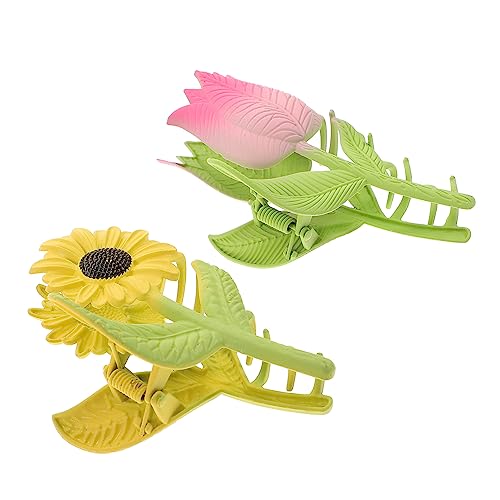 Healvian 2stücke Tulpenblumen Haarklammern Aus Rutschfeste Haarklammern Für Frauen Sonnenblumen-haarklammern Zum Reisen Einkaufen Büro Und Camping von Healvian