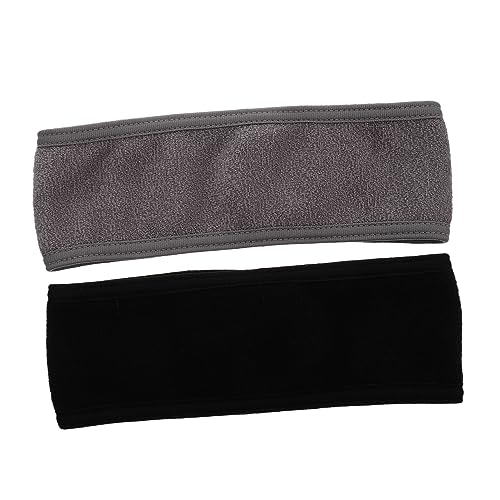 Healvian 2stücke Gesichtswasch Und Make-up-stirnband Modisches Haarband Kopfschmuck Dehnbar Verstellbar Bequem Schwarz von Healvian