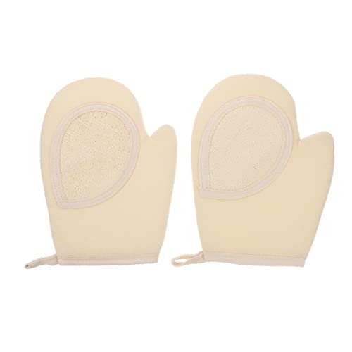 Healvian 2stücke Exfolierende Duschhandschuhe Beigefarbene Loofah-badetücher Für Gründliche Körperreinigung Und Vielseitige Duschwerkzeuge Für Und von Healvian