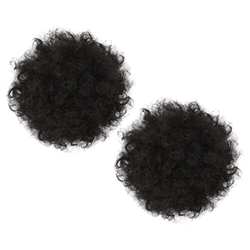 Healvian 2stücke Fake Bun Haarteil Afro Dutt Mit Locken Hochwertige Synthetik-haarbündel Für Frauen Für Partys Cosplay Und Alltag Chignon Clips von Healvian