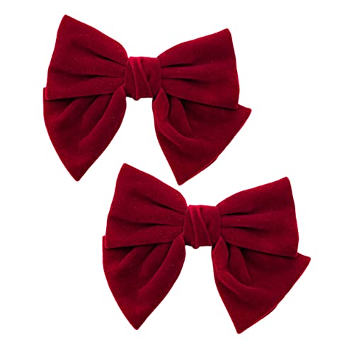 Healvian 2stücke Flanell Bowknot Haarnadel Haar Schmuck Süße Kopfschmuck Haar Bogen Zubehör Für Alltag Party Hochzeit von Healvian