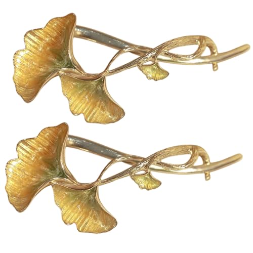 Healvian 2stücke Haarspange Mit Ginkgoblättern Aus Metalllegierung Haarschmuck Für Damen Haarstyling-tool Haarspange Für Hinten Große Clip Zurücksichern Haarschmuck-accessoire von Healvian