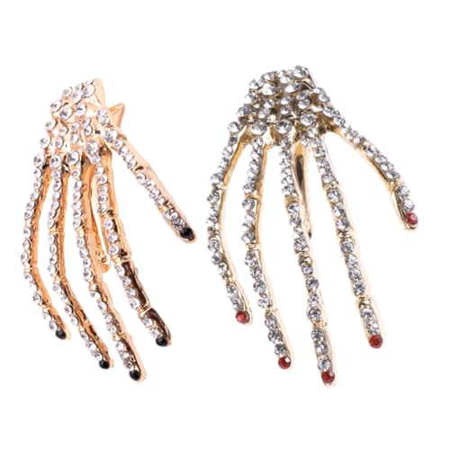 Healvian 2stücke Halloween Haarspangen Mit -design Knochenförmige Klammern Für Mädchen Haarschmuck-accessoires Für Kostümpartys Und Halloween-feiern von Healvian