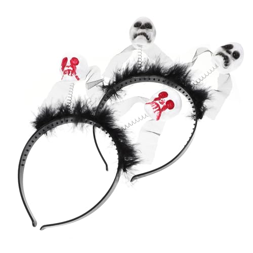Healvian 2stücke Pack Skelett Stirnband Totenkopf Kostüm Headwear Haar Zubehör Für Halloween Party Accessoires von Healvian
