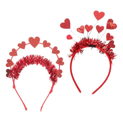 Healvian 2stücke Herz Haarreifen Für Valentinstag Glitzernde Party-stirnbänder Für Hochzeiten Geburtstagsfeiern Und Festliche Anlässe Stilvolles Haarschmuck Damen Und Mädchen von Healvian