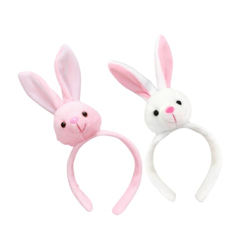 Healvian 2stücke Kaninchen Kopf Haar Hoops Festliche Kopfschmuck Bunny Kopf Headwear Ostern Party Favors Einfarbige Osterdeko Kopfbedeckung Für Karneval Maskenball Kostümparty von Healvian
