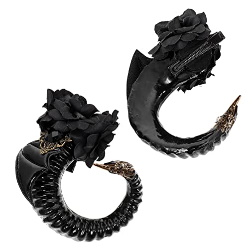 Healvian 2stücke Kreative Damen Haarschmuck Mit Schwarzen Teufelshörnern Für Partys Cosplay Und Festivals Dekorativer Kopfputz Für Goth Und Halloween-looks von Healvian