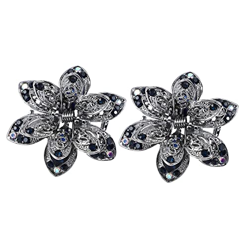 Healvian 2stücke Kristall Haarklammer Aus Metall Rutschfeste Haarspange Haarklammern Für Frauen Und Mädchen Stilvoll Und Praktisch Für Täglichen Gebrauch von Healvian