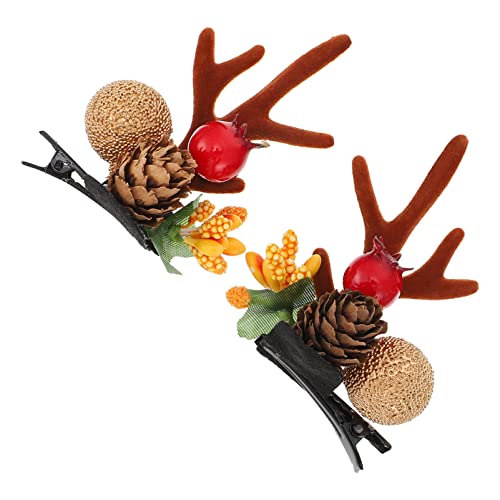 Healvian 2stücke Niedliche Weihnachts- -haarspangen Für Mädchen Entzückende Antler-haaraccessoires Für Festliche Anlässe Für Cosplay Weihnachtsfeiern Und von Healvian