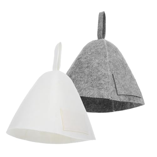 Healvian 2stücke Saunahut Mit Taschenfunktion Filzbad Für Männer Frauen Wärmeschutz Sauna-haarhaube Unisex Duschhaube Russischer Badehut Haare Schutz von Healvian