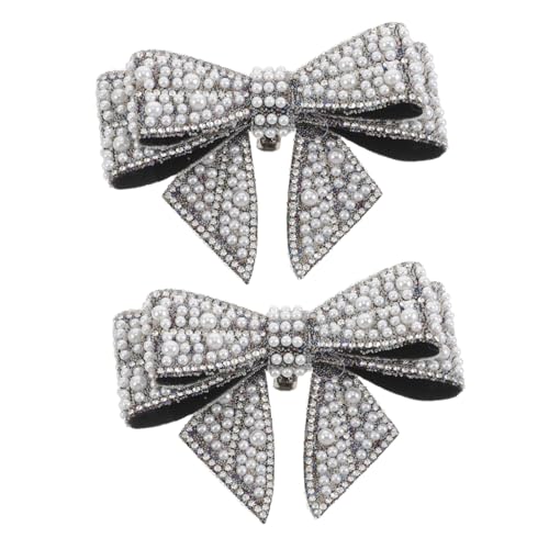 Healvian 2stücke Schuhverzierungen Aus Und Kunstperlen Schleifen-schuhdekorationsclips Austauschbare Schuhaccessoires Für Hochzeit Ballerinas Und Absätze von Healvian