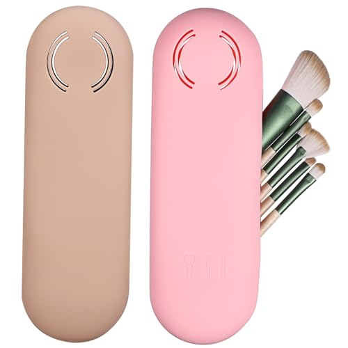 Healvian 2stücke Silikon Make-up Pinsel Reiseetuis Pinseltaschen Reiseutensilien Kosmetik Organizer Für Pinsel Schminkutensilien von Healvian